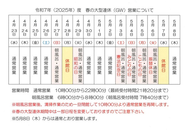 GW営業案内