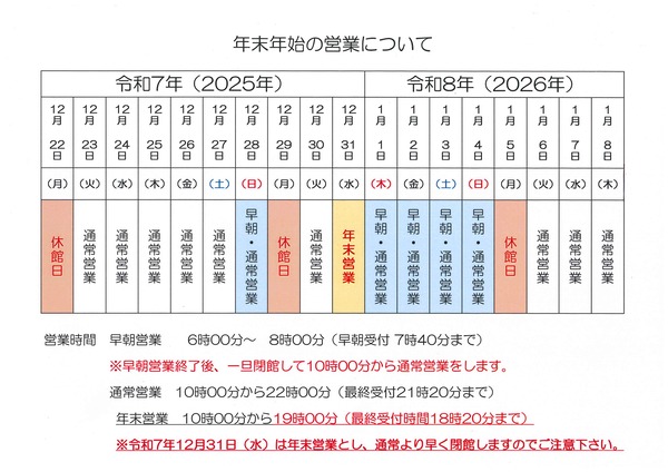 年始営業日